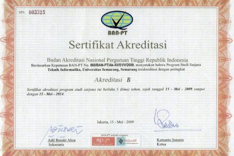 AKREDITASI S1 Teknik Informatika USM TH 2009